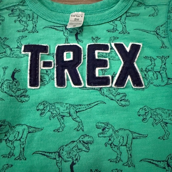 Carter's Green T-Rex Sweatshirt for Kids size 5T - Picture 3 of 5